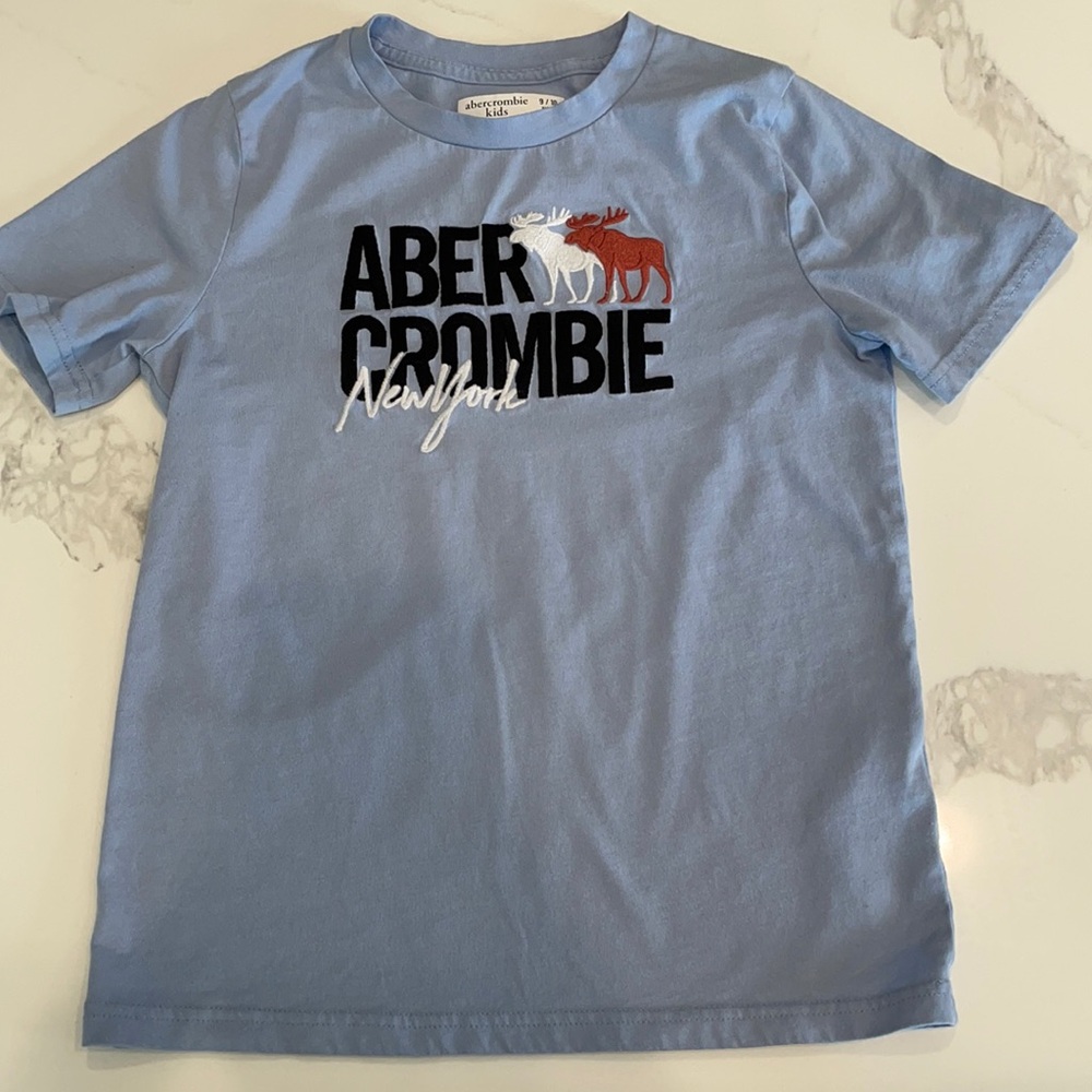 Abercrombie kids light blue embroidered T-shirt. Size 9-10
